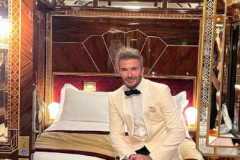 David Beckham in bedroom suite of VSOE train