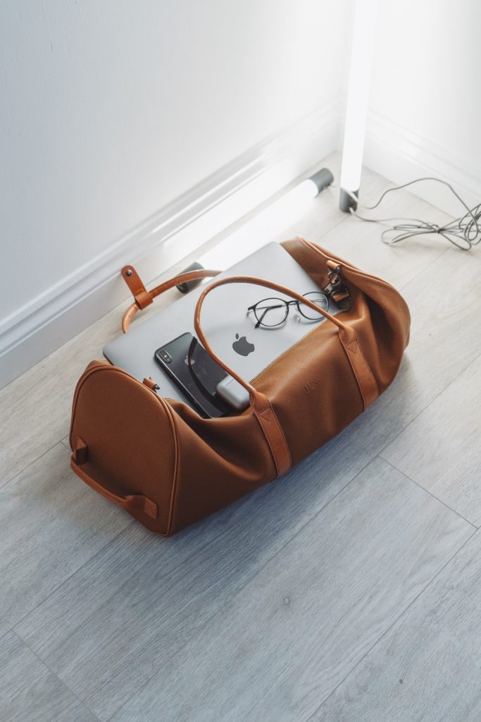 Leather duffel