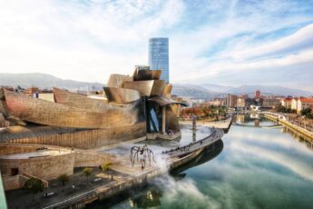 The Guggenheim Museum in Bilbao, as seen from above