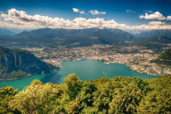 Aerial view of Lake como, Italy