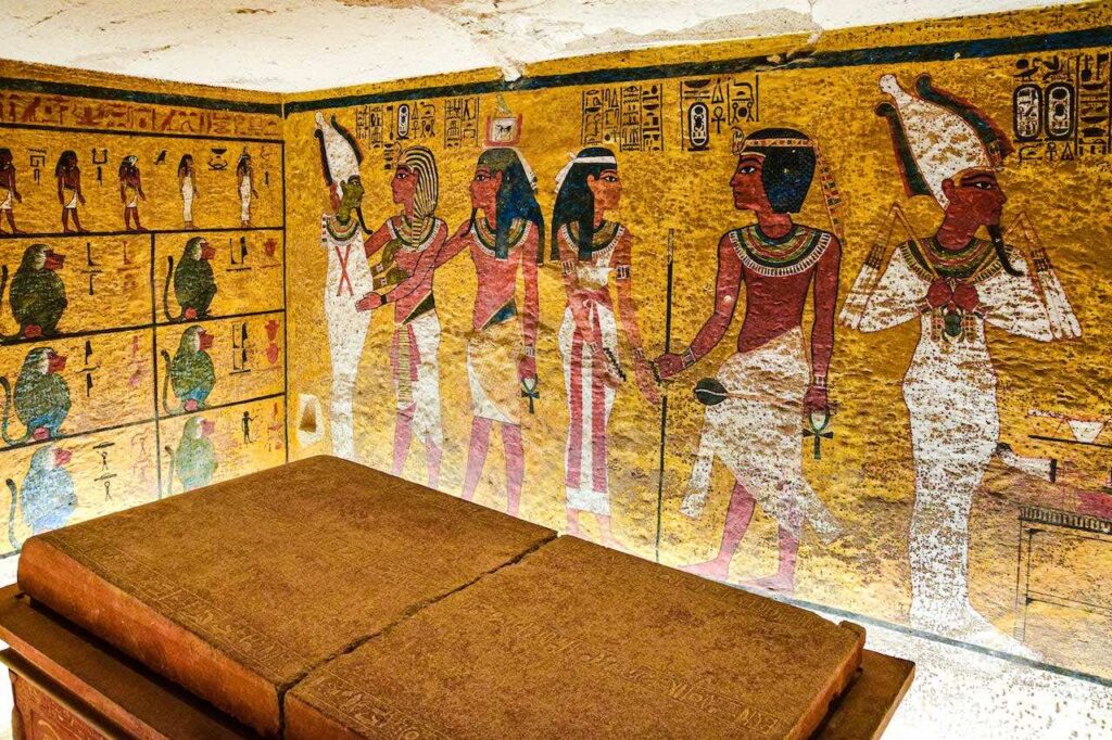 Interior of King Tutankhamen's tomb in Luxor, Egypt 