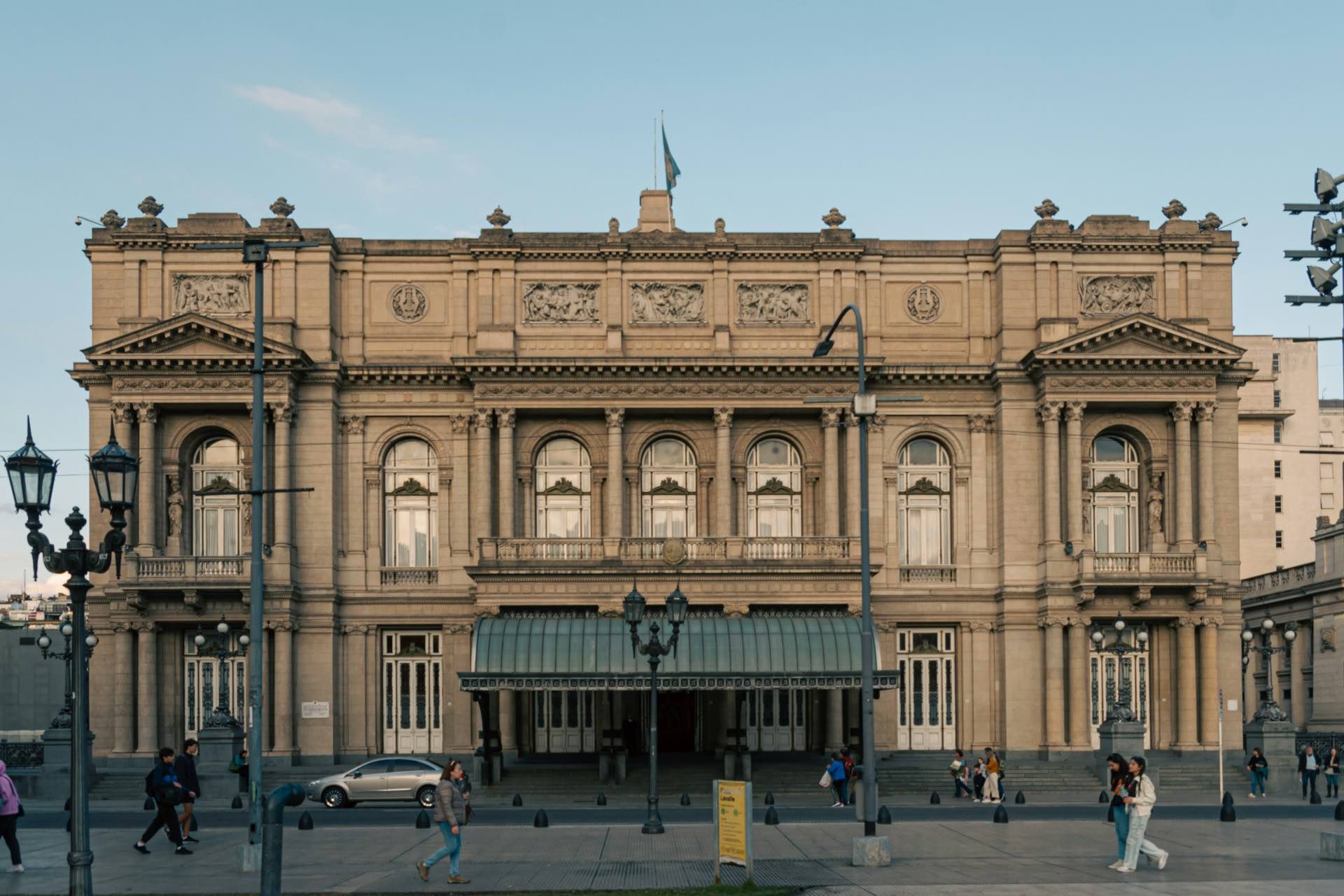 Front elevation of Belle Époque Teatro Colón Theater in Buenos Aires, Argentina 