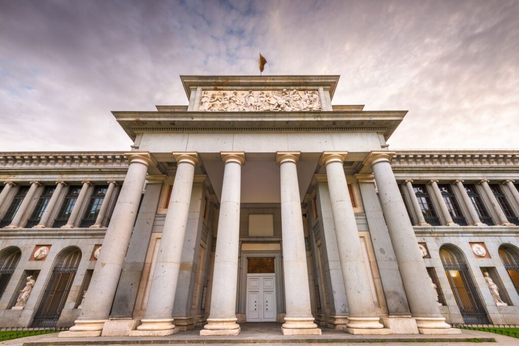 Marbel facade of the Prado Museum in Madrid