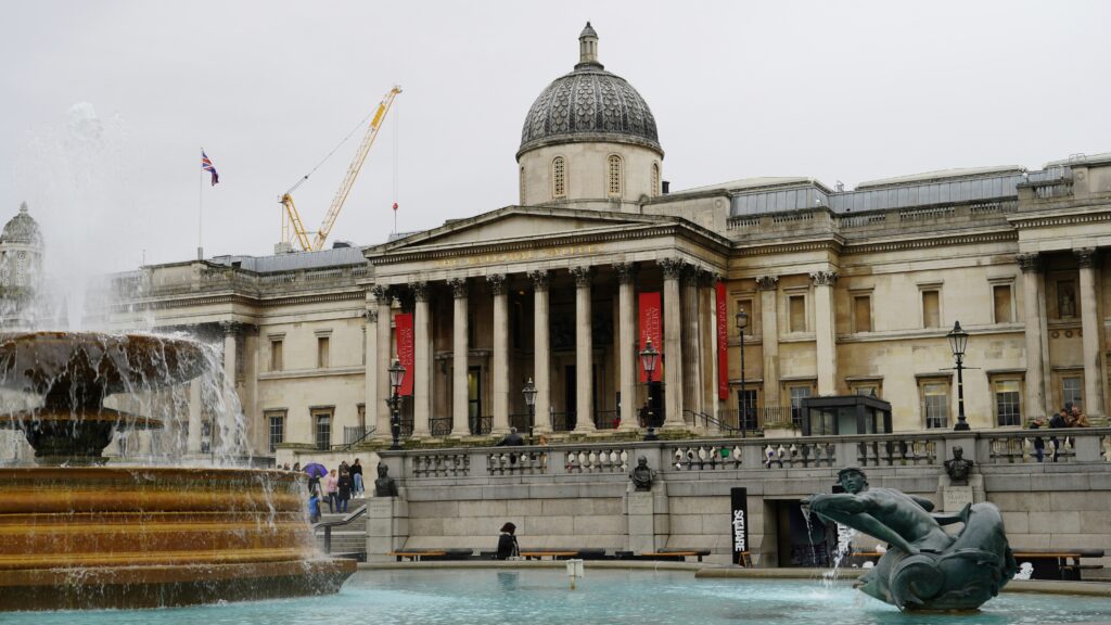 The National Gallery in Trafalgar Square, London, England 