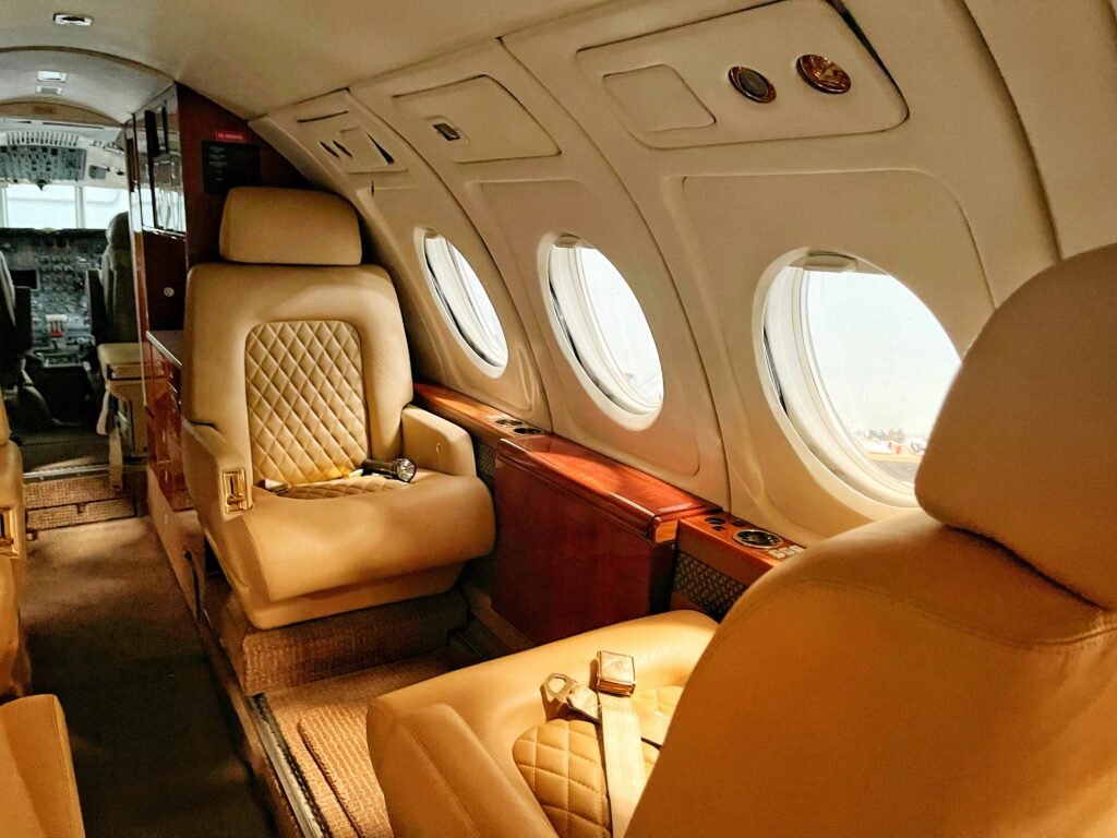 first class airplane cabin