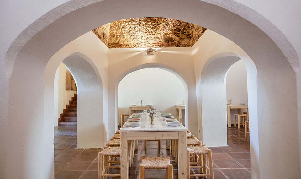 The monk's refectory turned dining room 