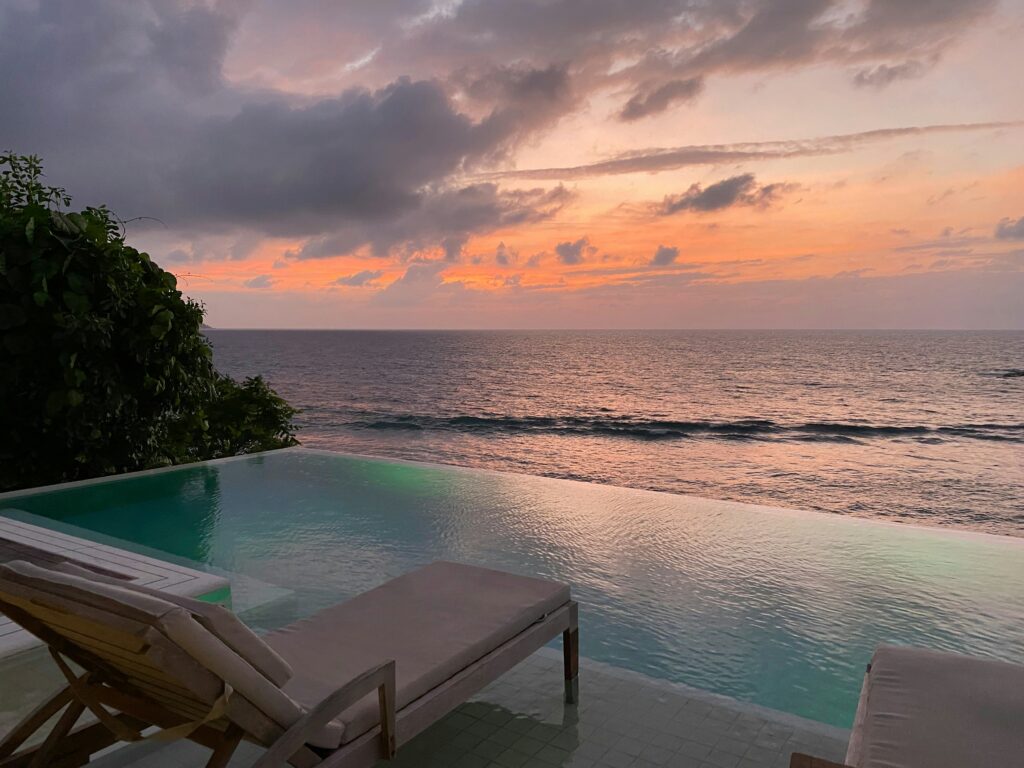 seascape and sunset hour in Victoria, Seychelles