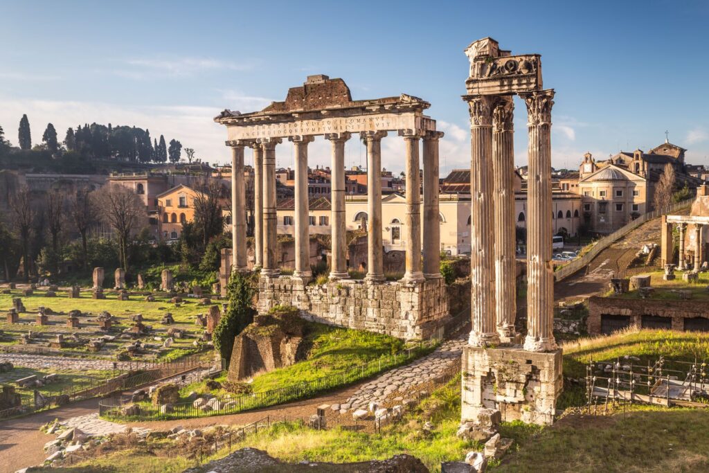 The Temple of Saturn in the Roman Forum, Rome
