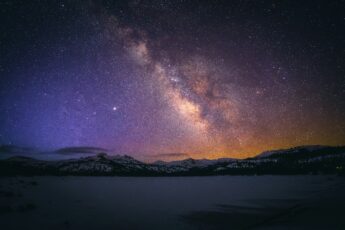 Stars and lights in the night sky