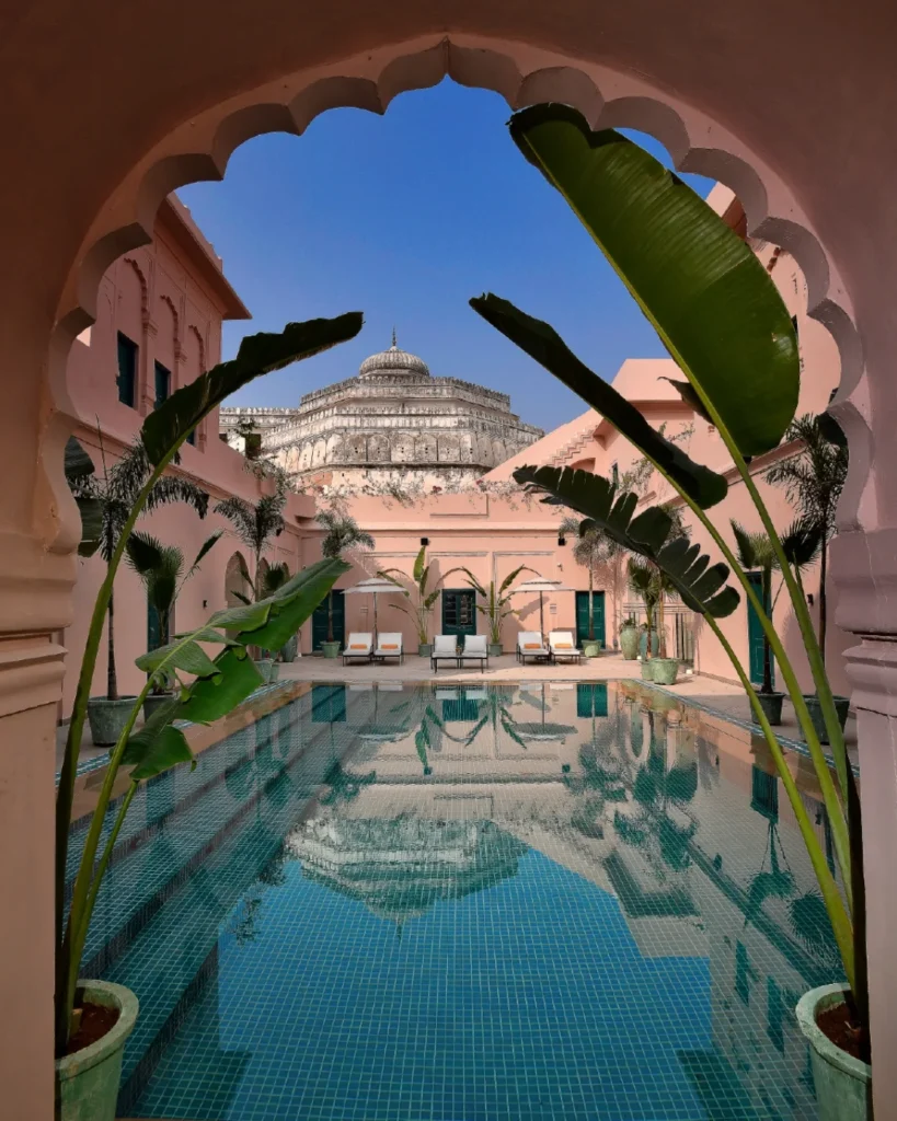 Outdoor pool courtyard