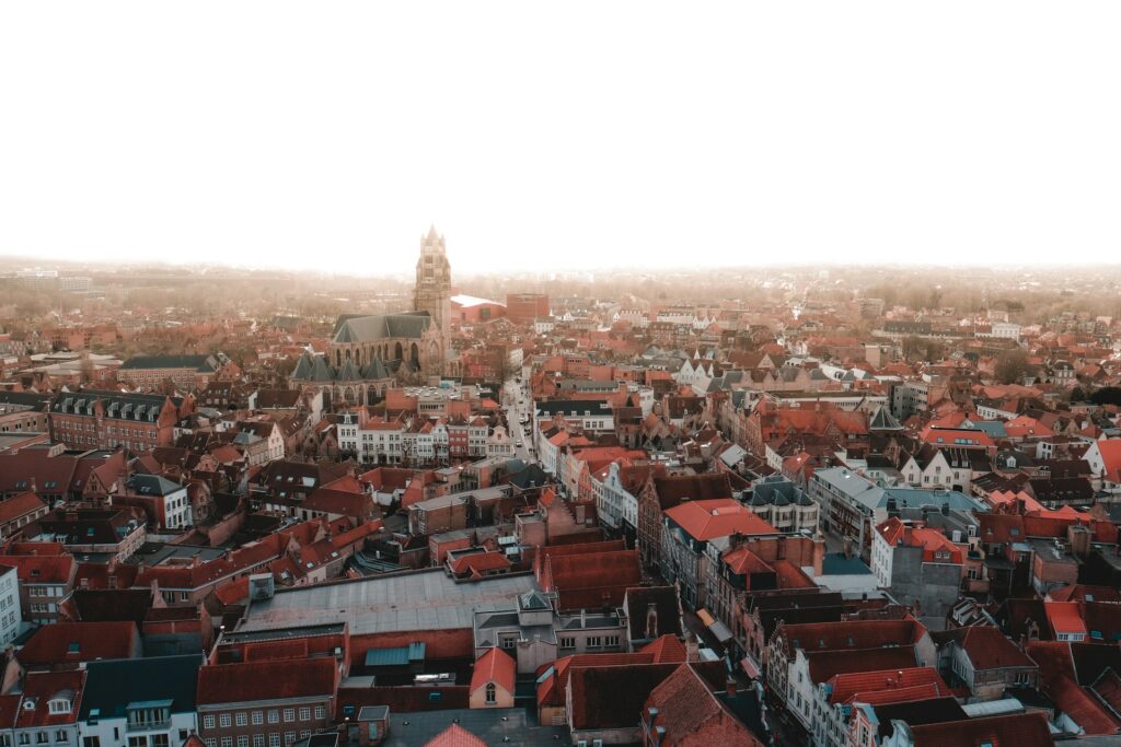 Aerial photo of Bruges