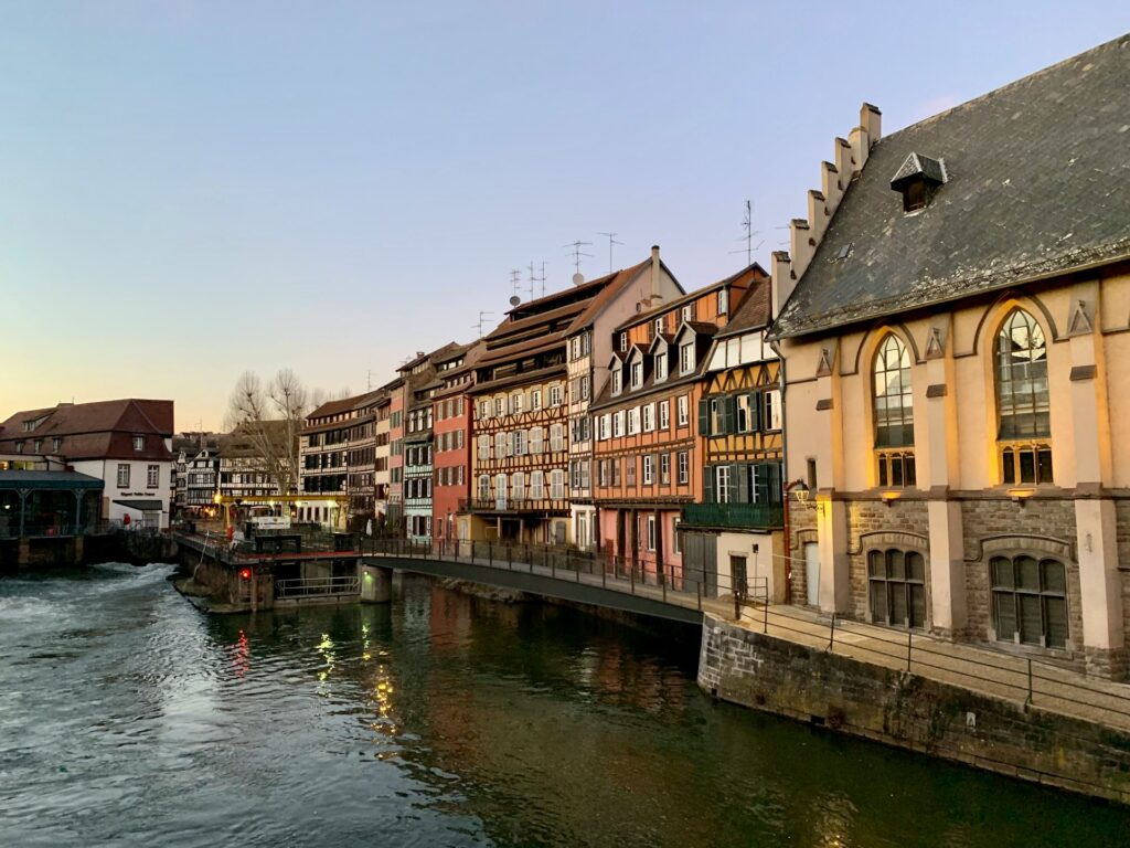 Picturesque canal in Strasbourg France