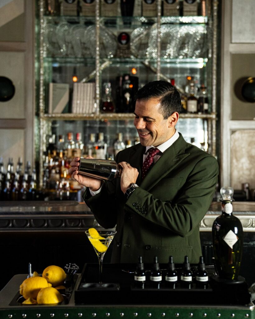 Bartender making a cocktail
