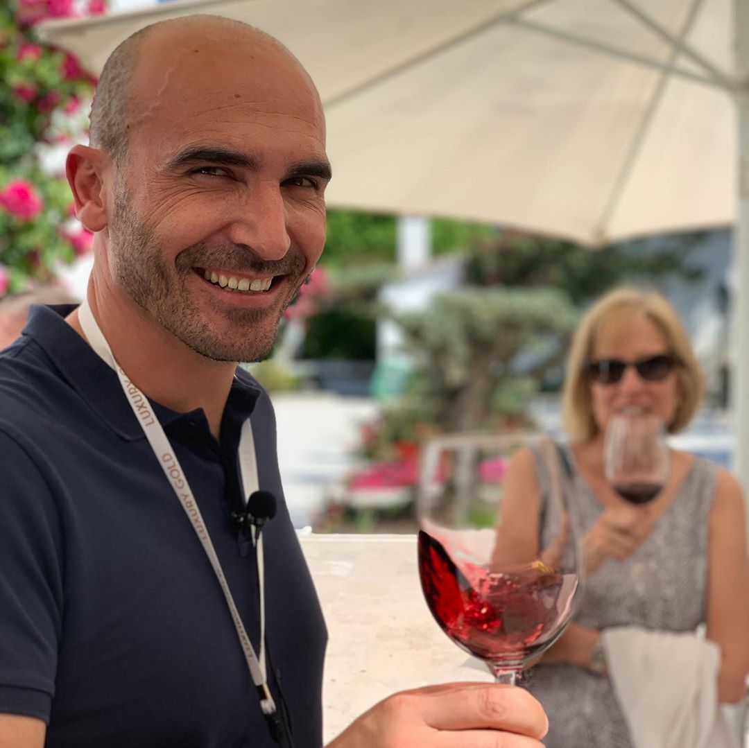 Guests tasting wine on tour