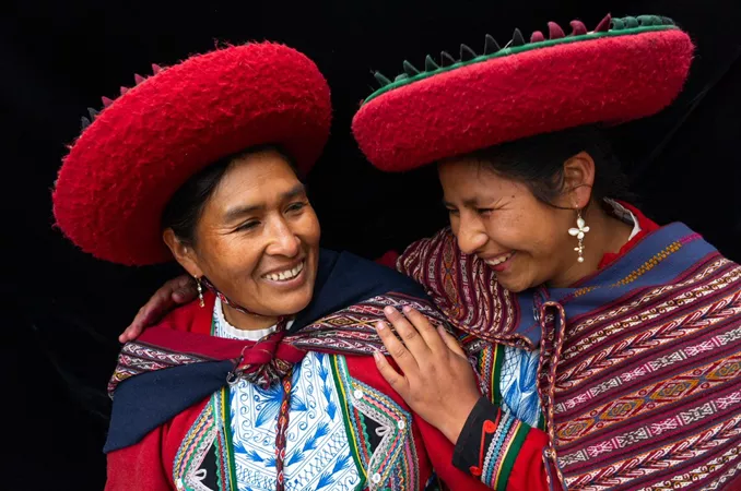 Andean women in traditional Peruvian clothing
