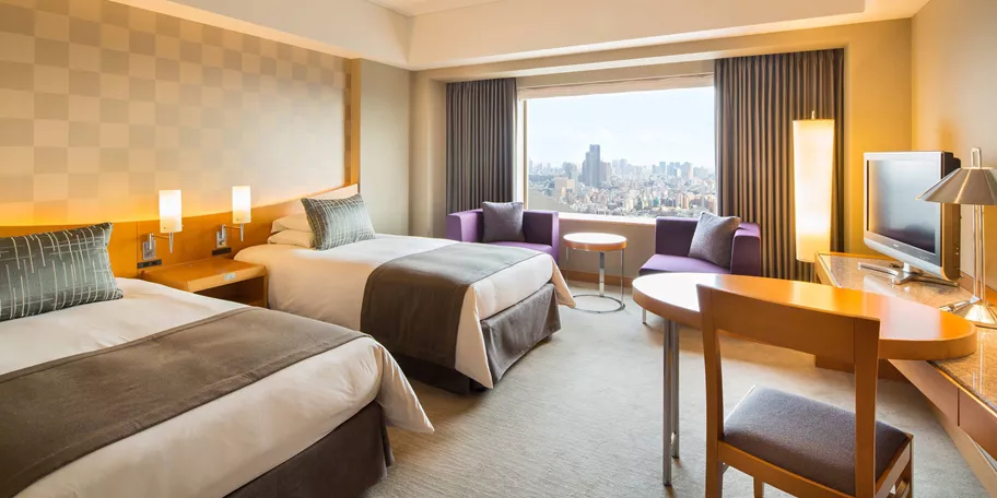 Guest room at the Cerulean Tower Tokyo Hotel in Tokyo, Japan