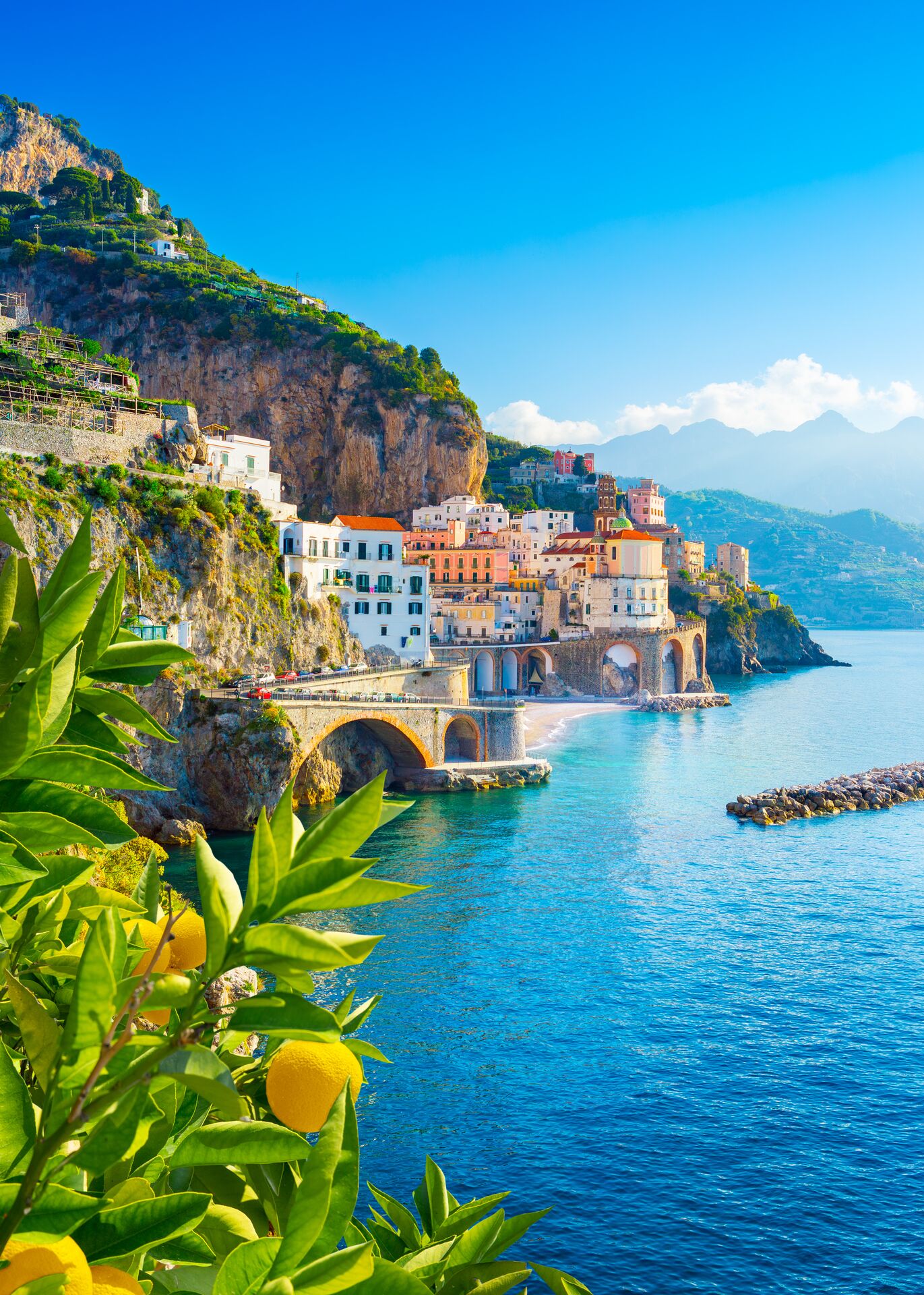 A sunny day on the Amalfi Coast in Italy