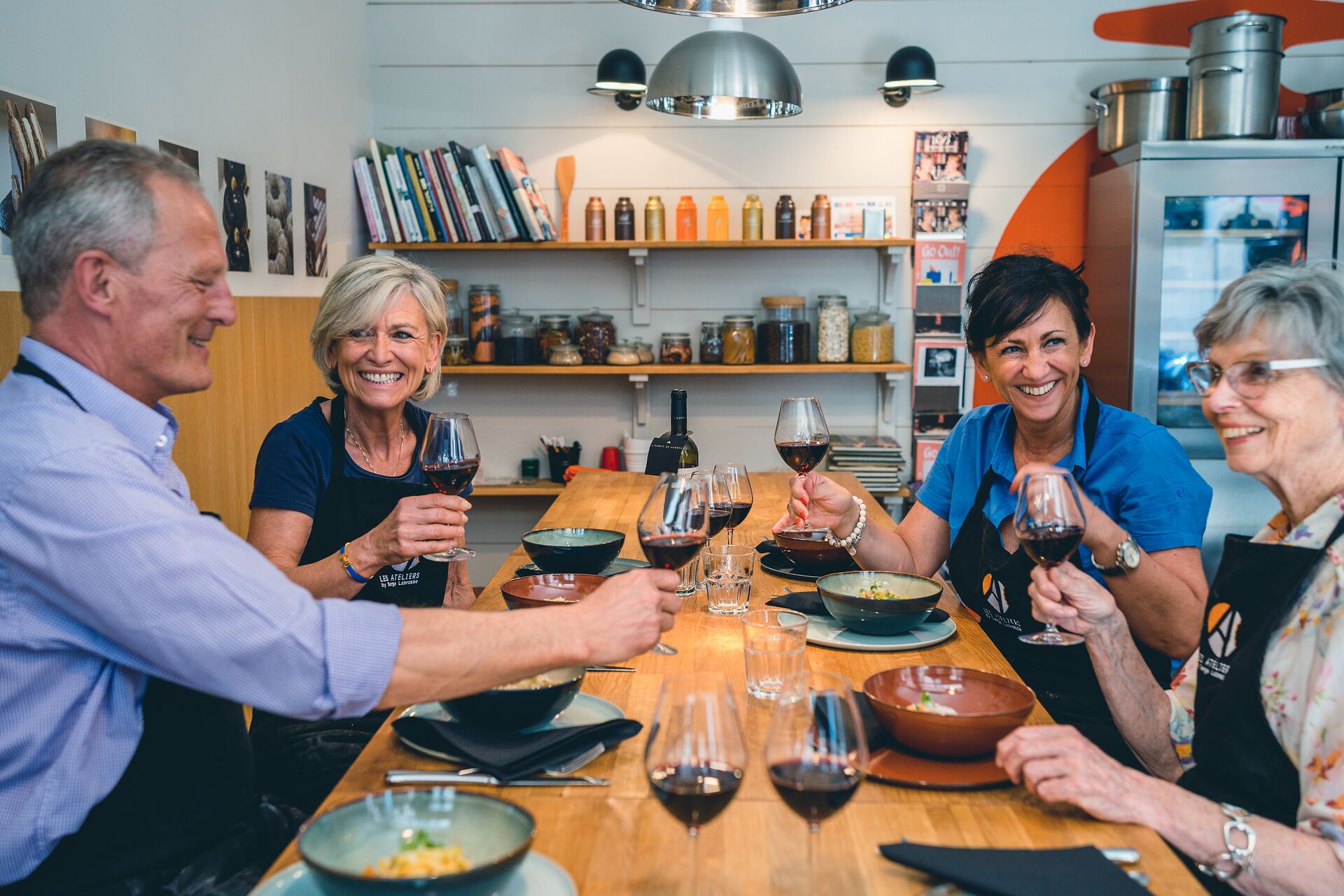 Guests enjoying wine