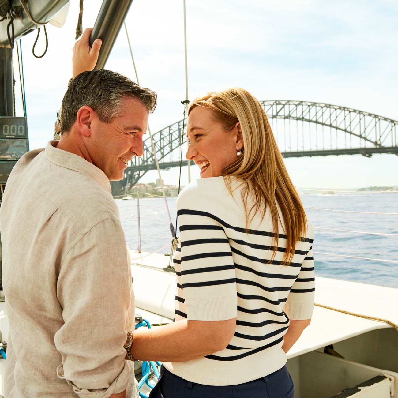 Couple on a cruise city tour.