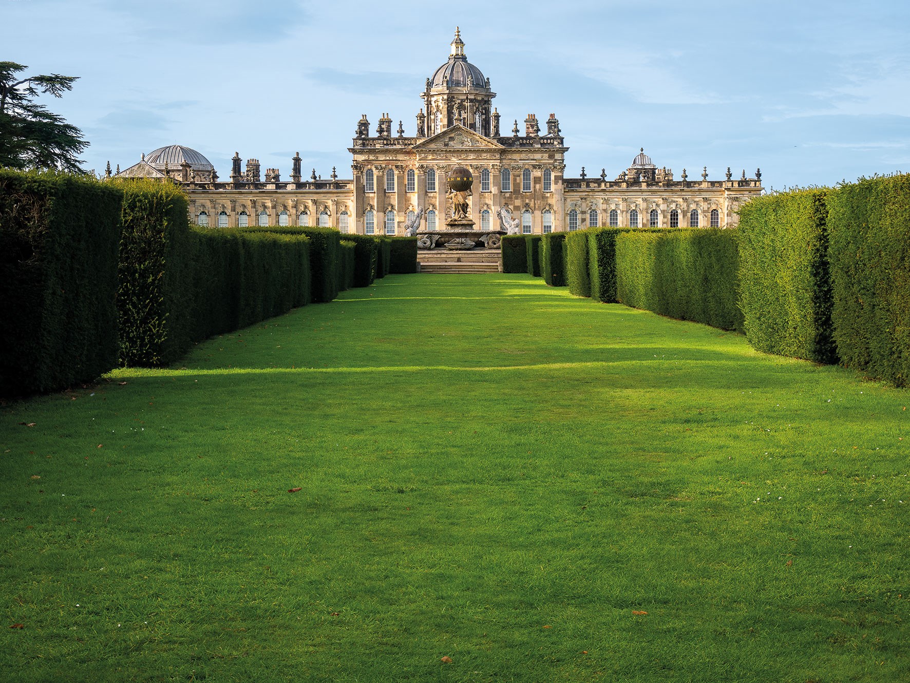 Castle Howard as seen from the gardens in York, England, UK