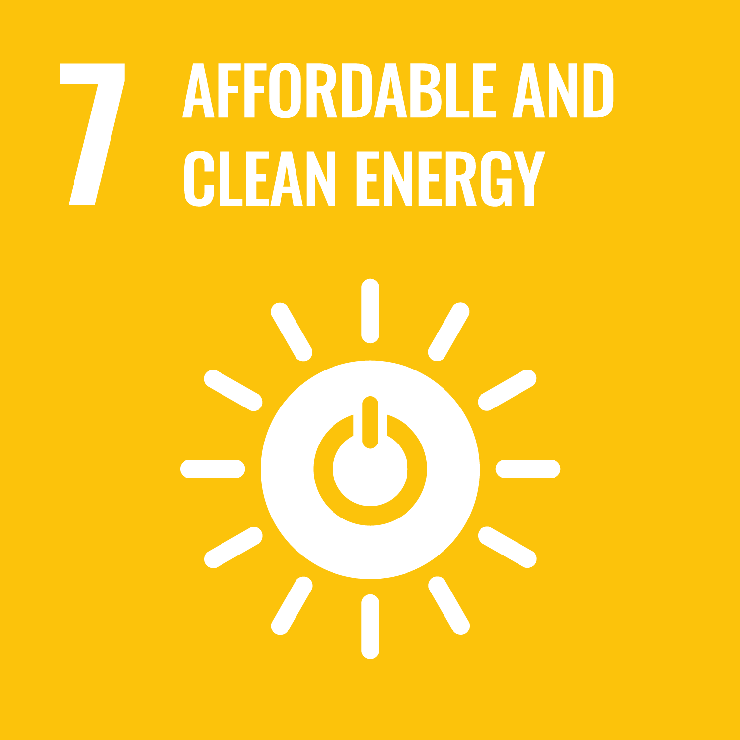 '7 affordable and clean energy' against yellow background