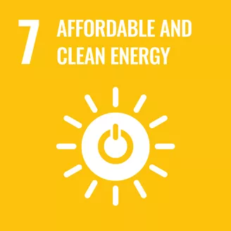 '7 affordable and clean energy' against yellow background