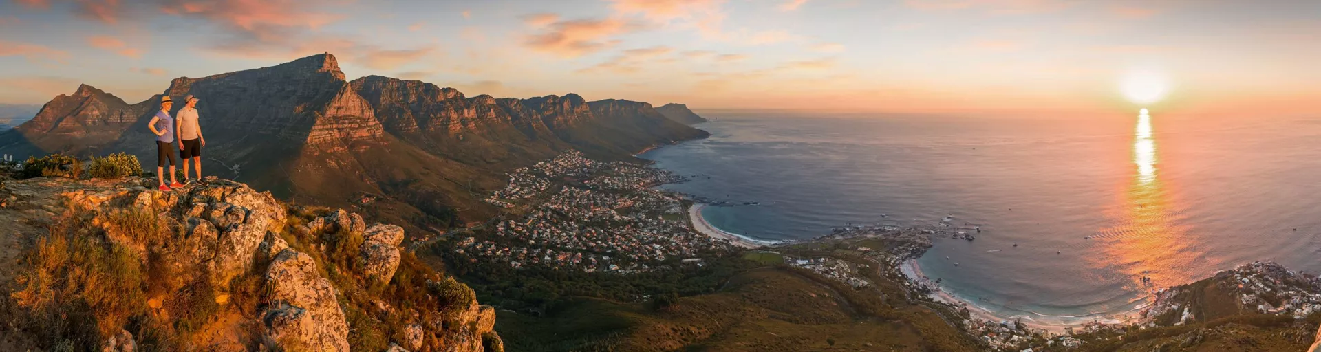 Table Top Mountain in Cape Town, South Africa at dusk