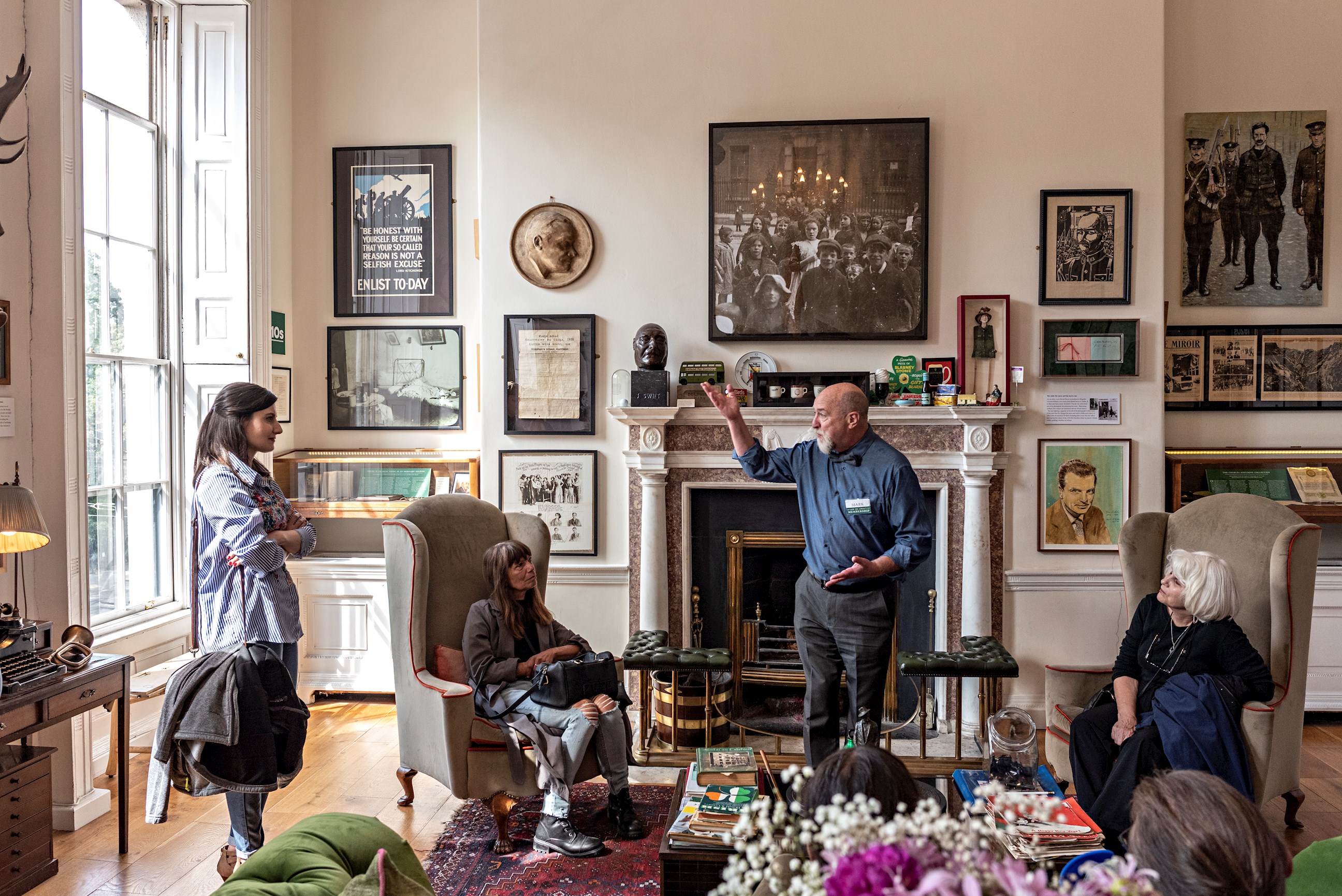 Local expert giving a talk at the Little Museum of Dublin in Ireland