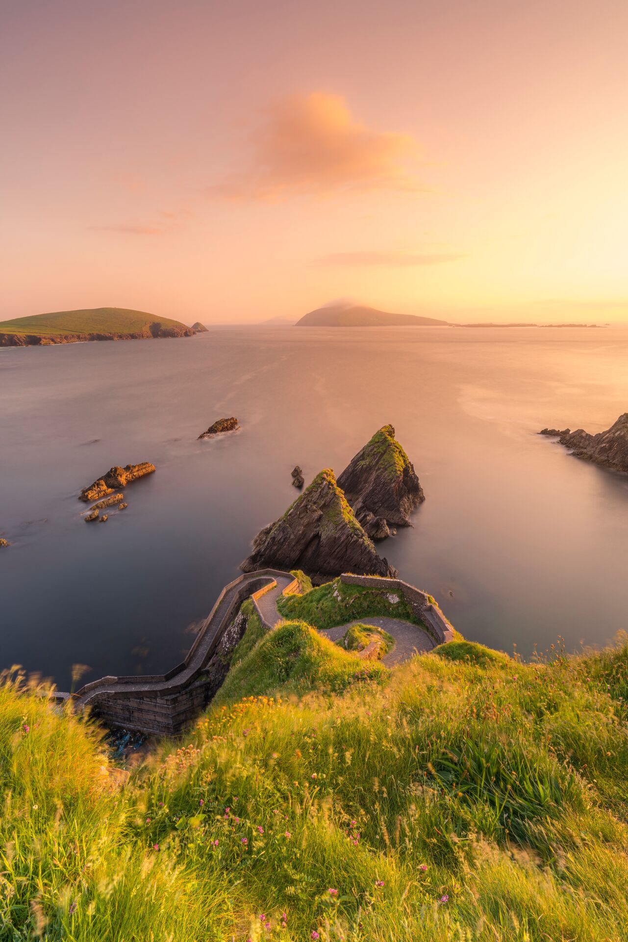 Dunquin Pier And Blasket at dusk in Ireland