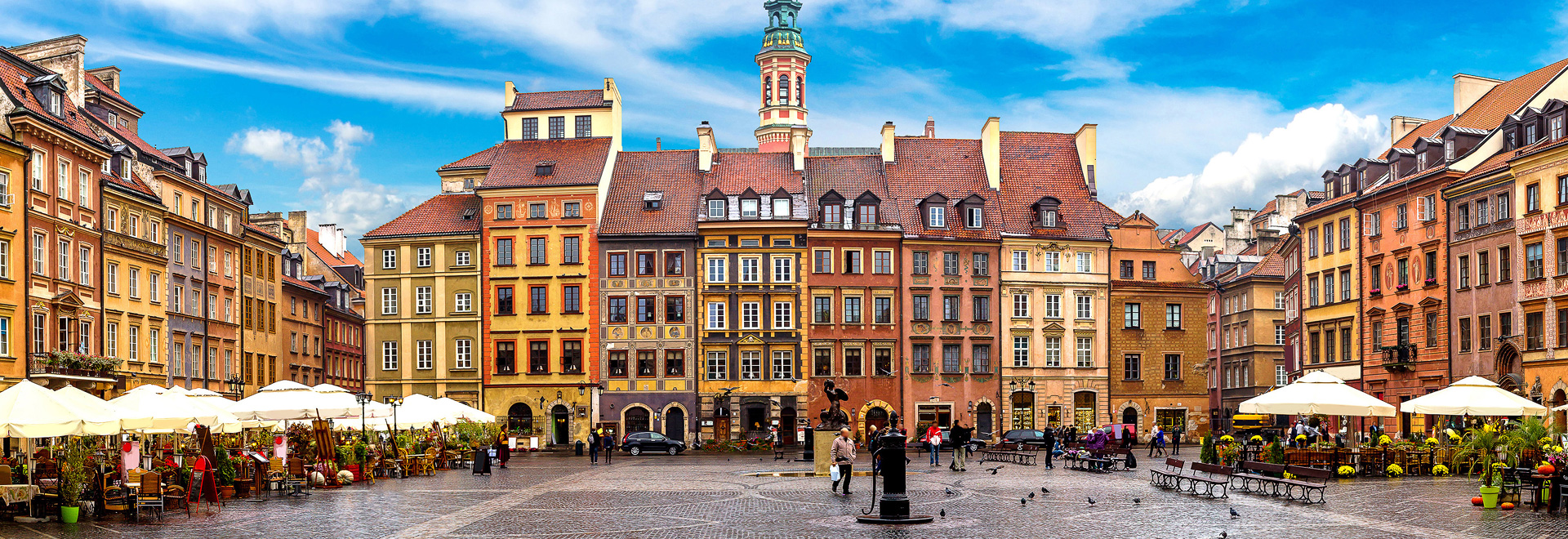 People in the Main Square, Warsaw, Poland.