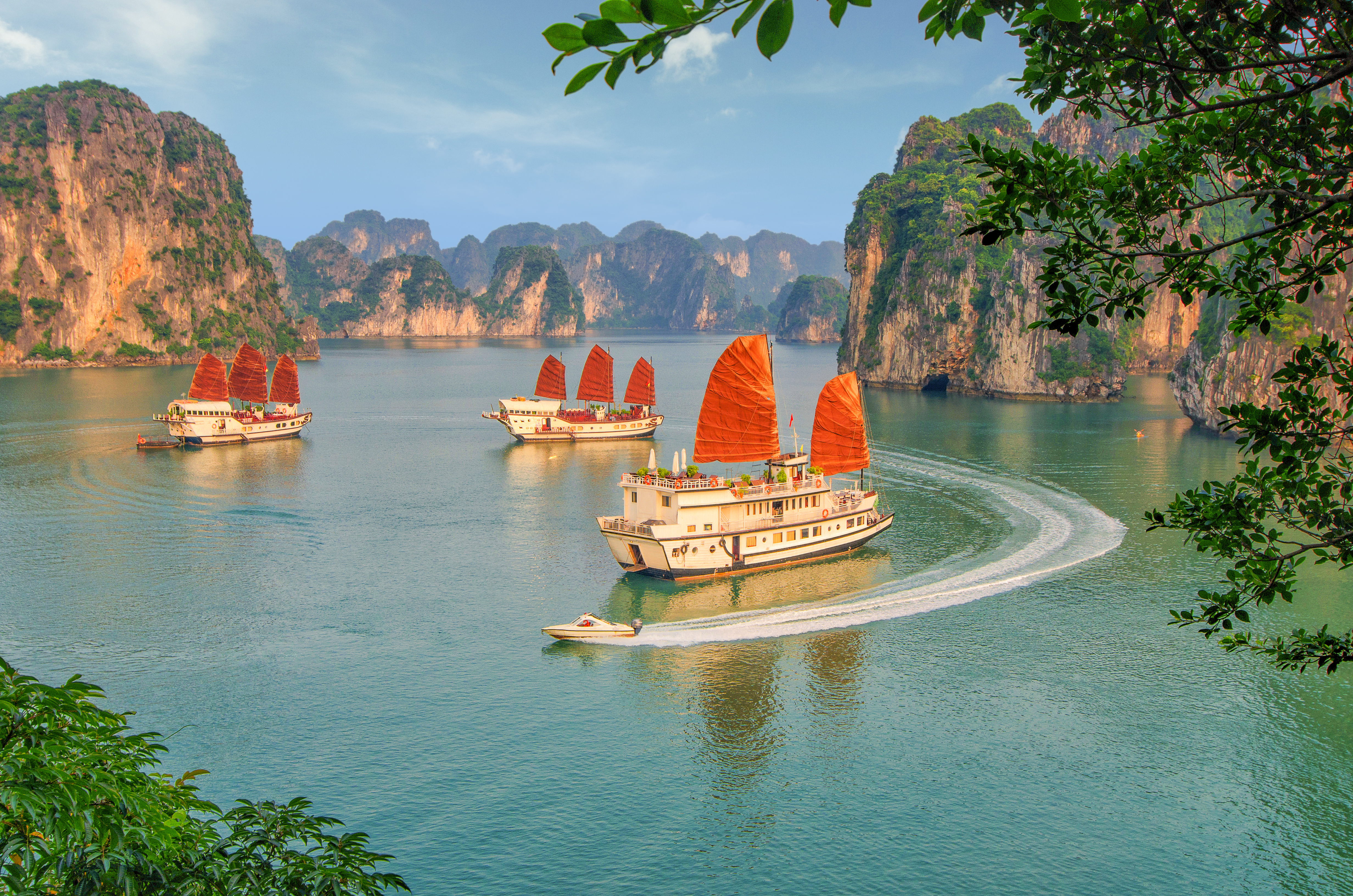 Sail Boats In Ha Long Bay, Quang Ninh, Vietnam
