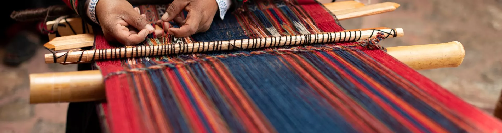 Close up weaving in Peru