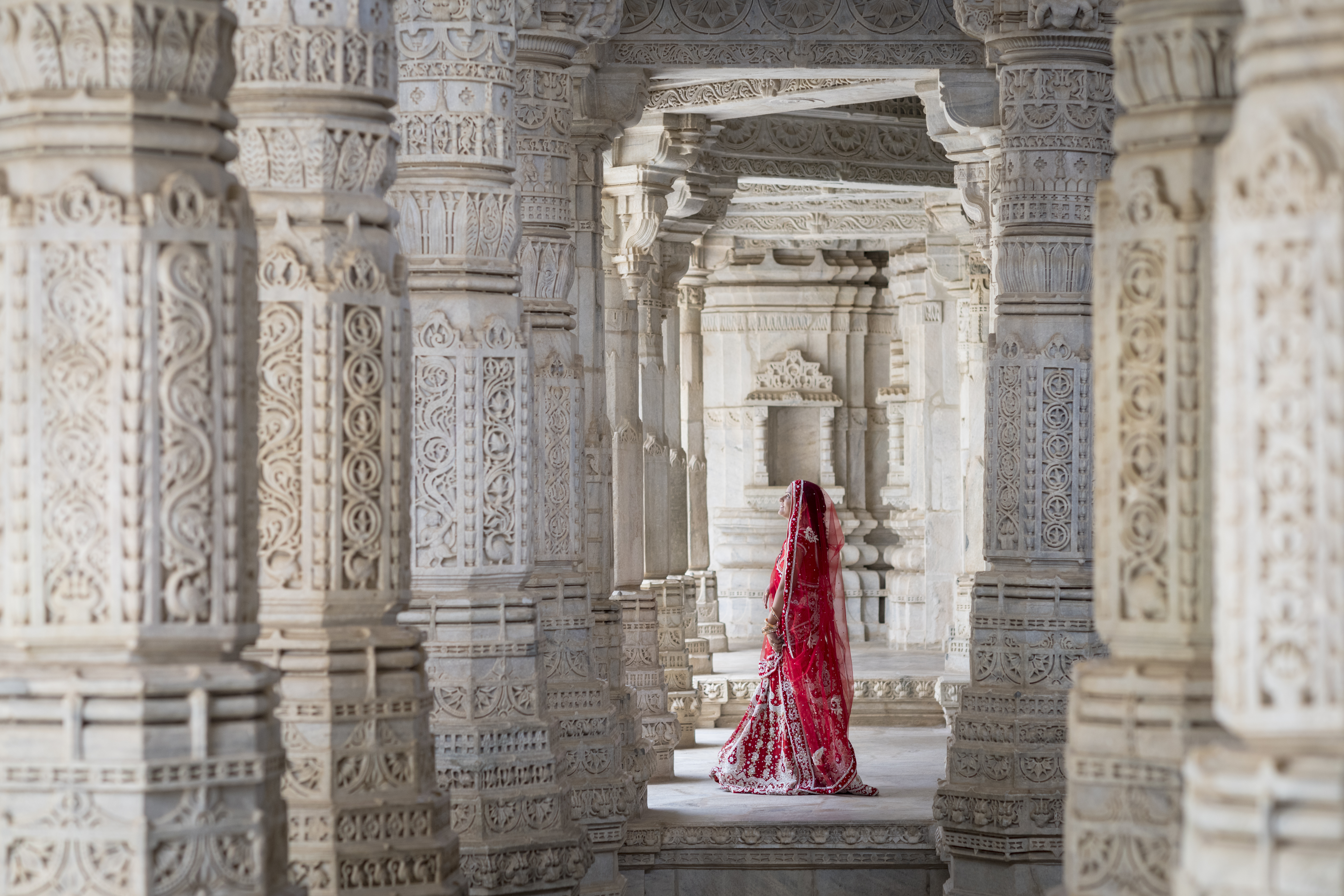 Woman in Ranakpur Jain Temple, India